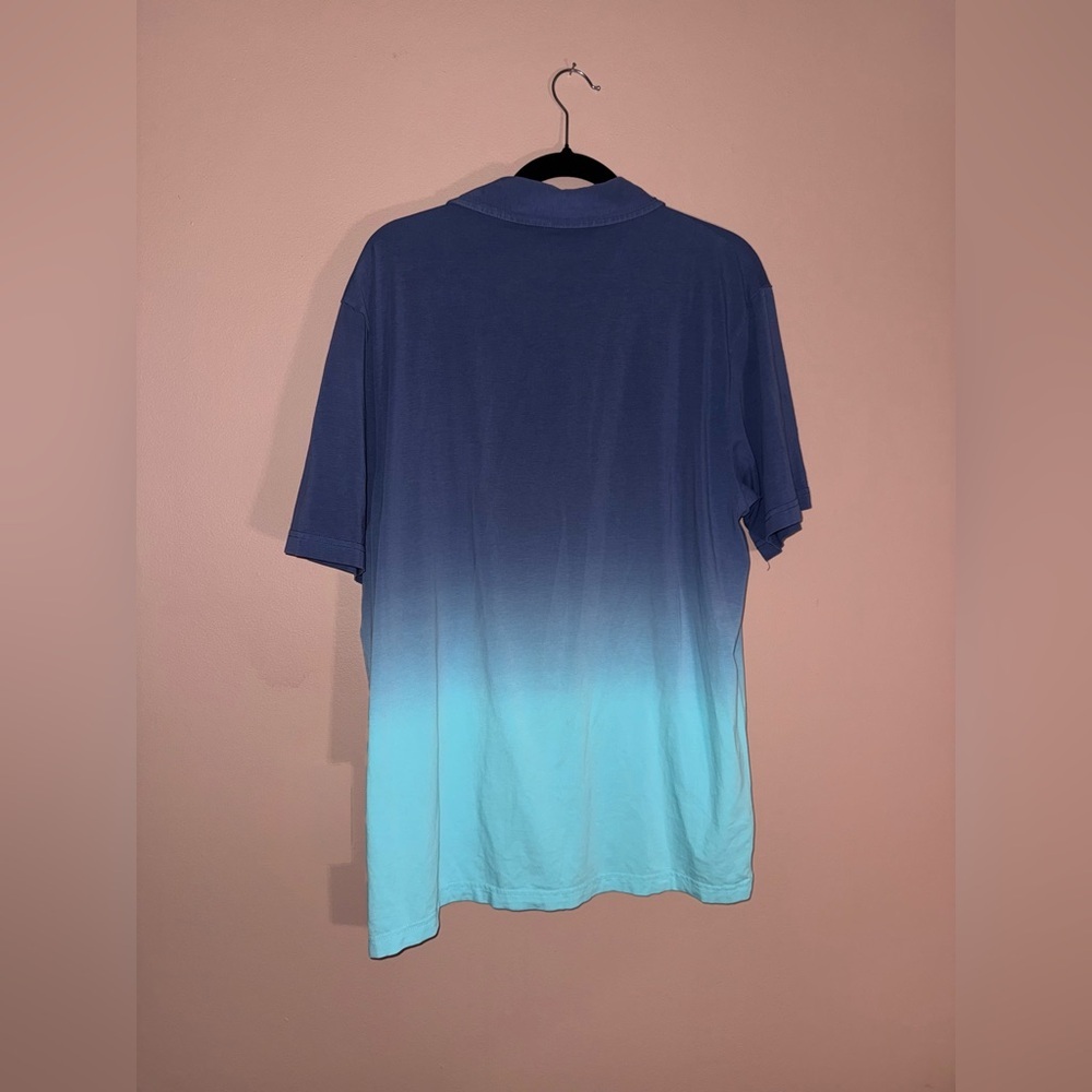 PETER MILLAR Seaside Wash Ombré Summer Polo in Blue and Aqua Size Large - Picture 2 of 3